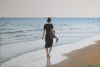 Niki am Strand <br> Öl auf Leinwand, 40 x 60 cm